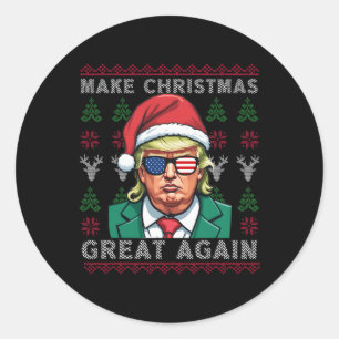 Maak kerst weer geweldig - troef kerst grappig ronde sticker