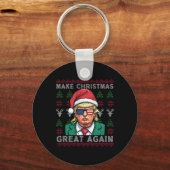 Maak kerst weer geweldig - troef kerst grappig sleutelhanger (Voorkant)