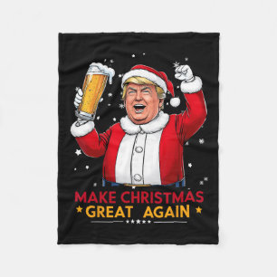Maak kerst weer geweldig Trump Amerikaanse vlag wa Fleece Deken