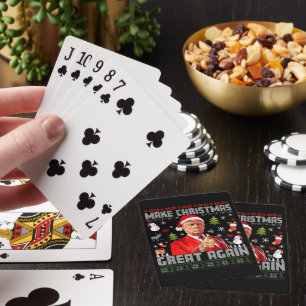 MAAK KERST WEER GEWELDIG Trump Black Pokerkaarten