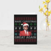 Maak kerst weer geweldig Trump kerst grappig 2 Kaart (Gele Bloem)