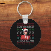 Maak kerst weer geweldig Trump kerst grappig 2 Sleutelhanger (Voorkant)