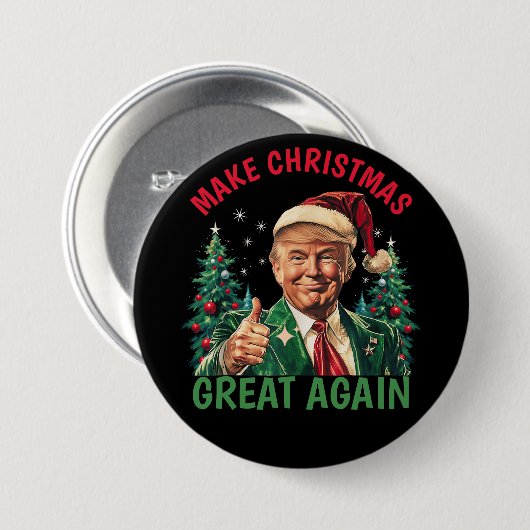Maak kerst weer geweldig, Trump Kerstmis Ronde Button 7,6 Cm (Voorkant /achterkant)