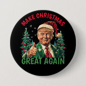 Maak kerst weer geweldig, Trump Kerstmis Ronde Button 7,6 Cm (Voorkant)