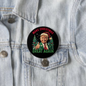 Maak kerst weer geweldig, Trump Kerstmis Ronde Button 7,6 Cm (In situ)