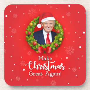 Maak kerst weer geweldig Trump MAGA grappig cadeau Bier Onderzetter