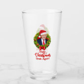 Maak kerst weer geweldig Trump MAGA grappig cadeau Glas (Voorkant)
