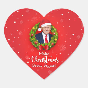 Maak kerst weer geweldig Trump MAGA grappig cadeau Hart Sticker