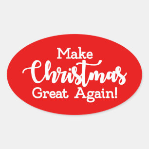 Maak kerst weer geweldig Trump MAGA grappig cadeau Ovale Sticker
