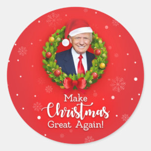 Maak kerst weer geweldig Trump MAGA grappig cadeau Ronde Sticker