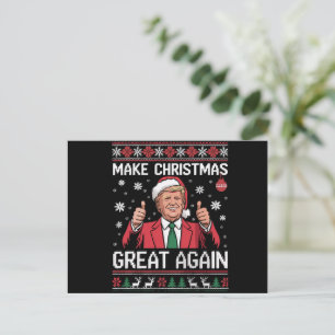 Maak kerst weer geweldig Trump pyjama lelijke kers Feestdagenkaart