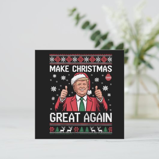 Maak kerst weer geweldig Trump pyjama lelijke kers Kaart (Staand voorkant)