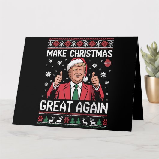 Maak kerst weer geweldig Trump pyjama lelijke kers Kaart (Kleine Plant)