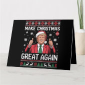 Maak kerst weer geweldig Trump pyjama lelijke kers Kaart (Voorkant)