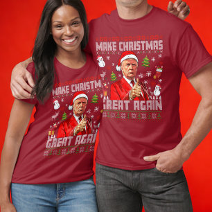 MAAK KERST WEER GEWELDIG Trump Red T-shirt