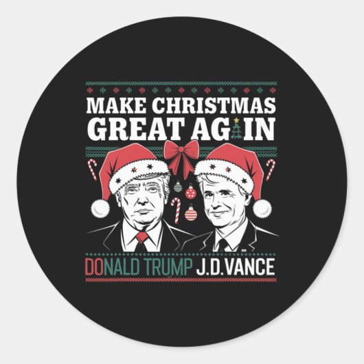 Maak kerst weer geweldig Trump Ronde Sticker (Voorkant)