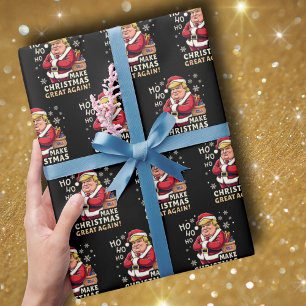 Maak kerst weer geweldig   Trump Santa Claus Cadeaupapier