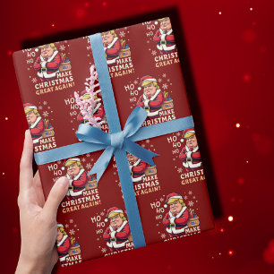 Maak kerst weer geweldig   Trump Santa Claus Red Cadeaupapier