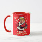 Maak kerst weer geweldig | Trump Santa Claus Red Mok (Links)
