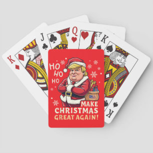 Maak kerst weer geweldig   Trump Santa Claus Red Pokerkaarten