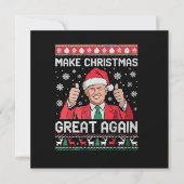 Maak kerst weer geweldig Xmas Funny Trump pyjama Feestdagenkaart (Voorkant)