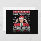 Maak kerst weer geweldig Xmas Funny Trump pyjama Feestdagenkaart (Voorkant / Achterkant)