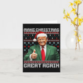 Maak kerst weer geweldig Xmas Funny Trump pyjama Kaart (Gele Bloem)