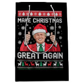 Maak kerst weer geweldig Xmas Funny Trump pyjama Medium Cadeauzakje (Voorkant)
