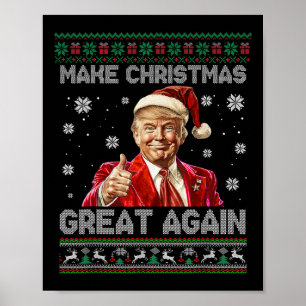 Maak kerst weer geweldig Xmas Funny Trump pyjama Poster