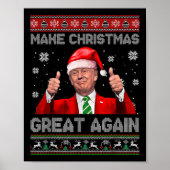 Maak kerst weer geweldig Xmas Funny Trump pyjama Poster (Voorkant)