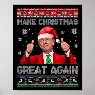 Maak kerst weer geweldig Xmas Funny Trump pyjama Poster