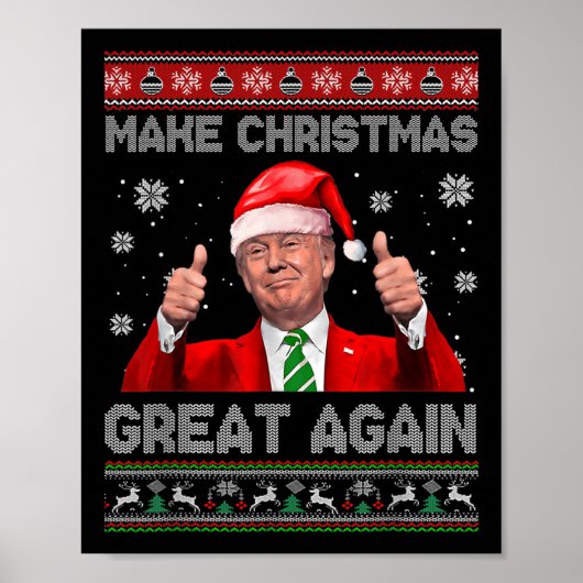 Maak kerst weer geweldig Xmas Funny Trump pyjama Poster (Voorkant)