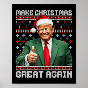Maak kerst weer geweldig Xmas Funny Trump pyjama Poster