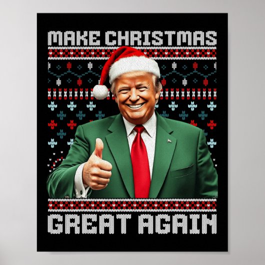 Maak kerst weer geweldig Xmas Funny Trump pyjama Poster (Voorkant)