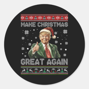 Maak kerst weer geweldig Xmas Funny Trump pyjama Ronde Sticker