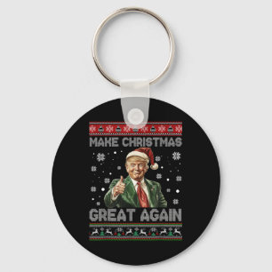 Maak kerst weer geweldig Xmas Funny Trump pyjama Sleutelhanger