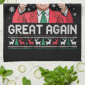 Maak kerst weer geweldig Xmas Funny Trump pyjama Theedoek (Gevouwen)
