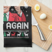 Maak kerst weer geweldig Xmas Funny Trump pyjama Theedoek (Quarter Fold)