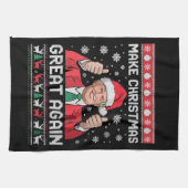 Maak kerst weer geweldig Xmas Funny Trump pyjama Theedoek (Horizontaal)