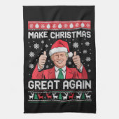 Maak kerst weer geweldig Xmas Funny Trump pyjama Theedoek (Verticaal)
