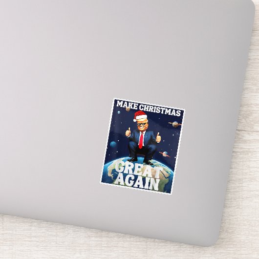 Maak kerst weer geweldig Xmas grappig Trump lelijk Sticker (Detail)
