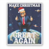 Maak kerst weer geweldig Xmas grappig Trump lelijk Sticker (Voorkant)