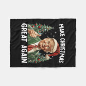 Maak kerst weer leuk Kerstman Trump 2024 Fleece Deken (Voorkant (Horizontaal))