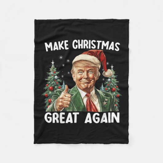 Maak kerst weer leuk Kerstman Trump 2024 Fleece Deken (Voorkant)