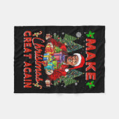 Maak kerst weer leuk Kerstman Trump 2024 Fleece Deken (Voorkant (Horizontaal))