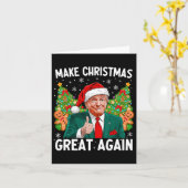 Maak kerst weer leuk Kerstman Trump 2024 Kaart (Gele Bloem)