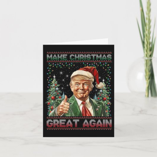 Maak kerst weer leuk Kerstman Trump 2024 Kaart (Voorkant)