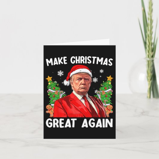 Maak kerst weer leuk Kerstman Trump 2024 Kaart (Voorkant)