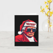 Maak kerst weer leuk Kerstman Trump 2024 Kaart (Gele Bloem)