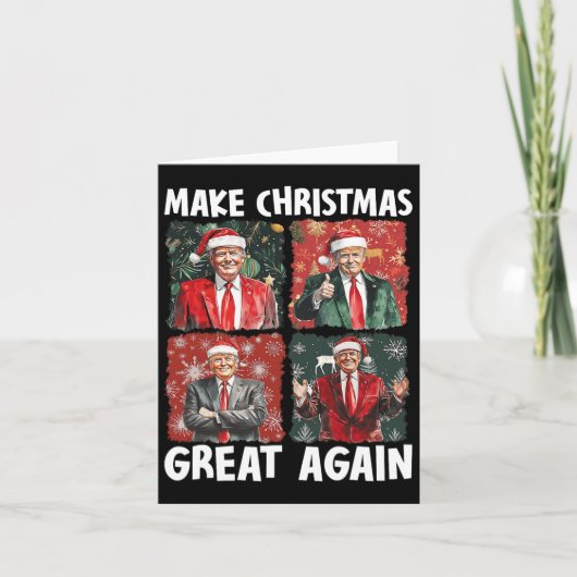 Maak kerst weer leuk Kerstman Trump 2024 Kaart (Voorkant)